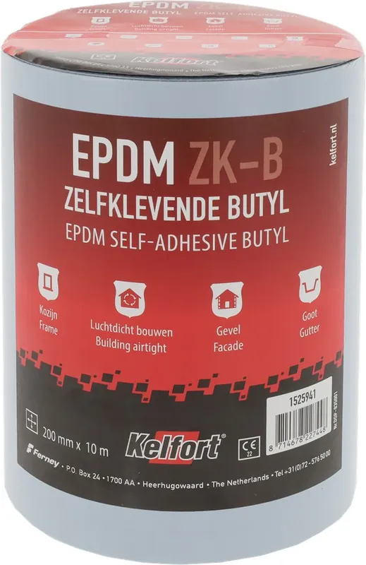 Superprijs KELFORT EPDM FOLIE 200MM 10M ZELFKLEVEND BUTYL