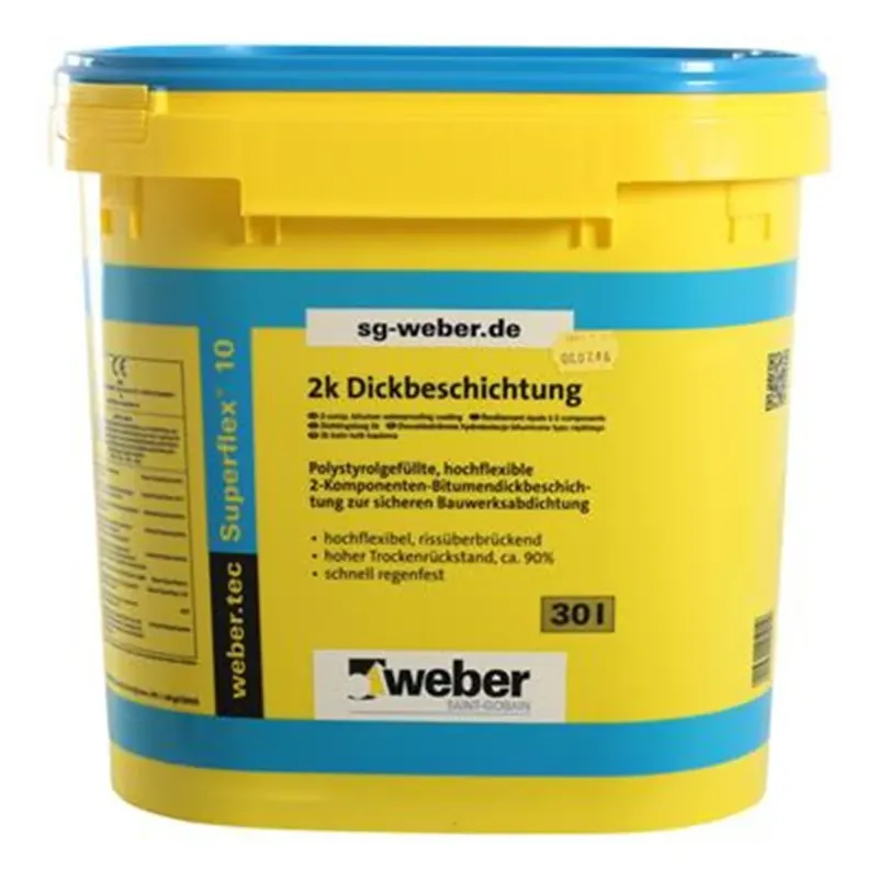 Lage Prijs Kiwitz WEBER.TEC SUPERFLEX 10 - EMMER 30L BITUMENDICHTINGSPASTA (2K)