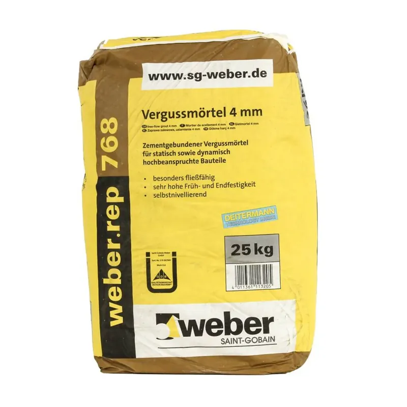 Koop Online Kiwitz GIETMORTEL 4mm WEBER.TEC 768 ZAK a 25Kg