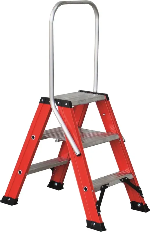 Exclusieve Aanbieding Kelfort DUBBELE TRAP 2X3TR 0.75M ROOD GECOAT MET VASTE BEUGEL