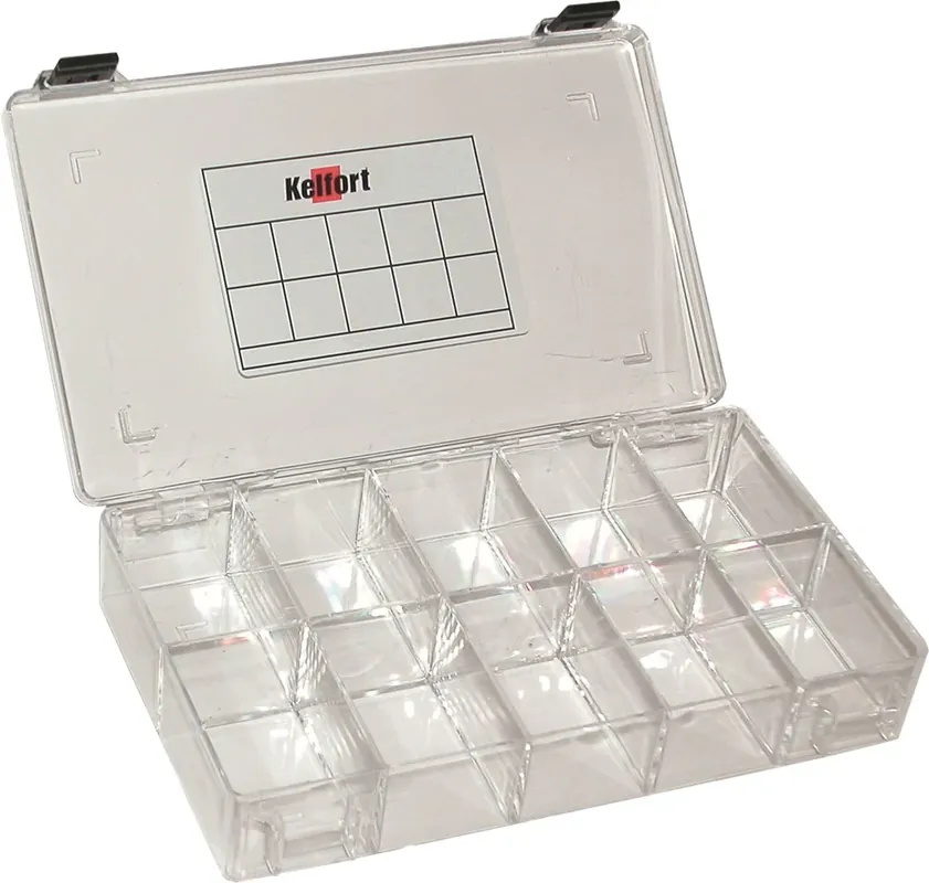 Kelfort ASSORTIMENTSKIST PVC LEEG - 10-VAKS 218X142X42MM Gereduceerde Prijs