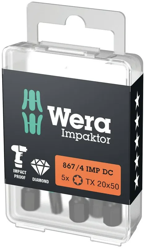 Finale Uitverkoop WERA BIT "IMPAKTOR" TX20 50MM 1/4" -5 STDIN3126 E6,3 - IMPACT BIT