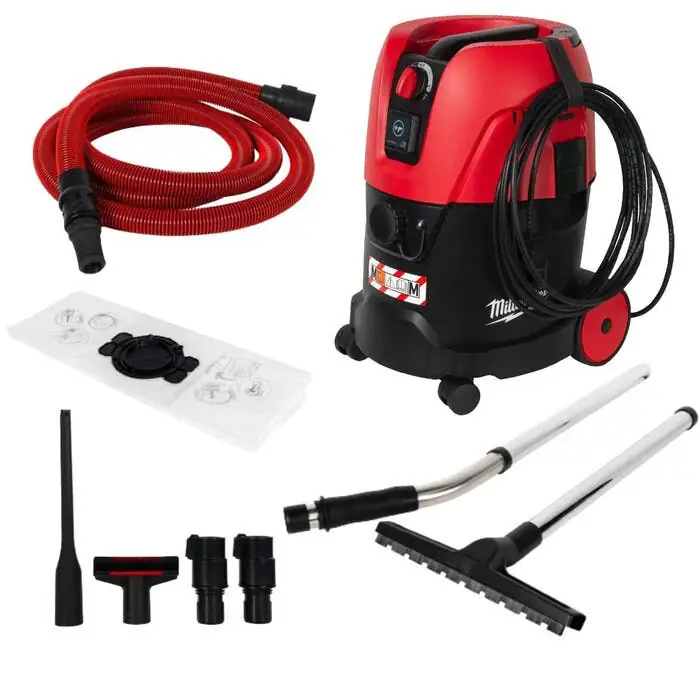 Milwaukee AS2-250EH bouwstofzuiger 25 LITER H-KLASSE Op = Op