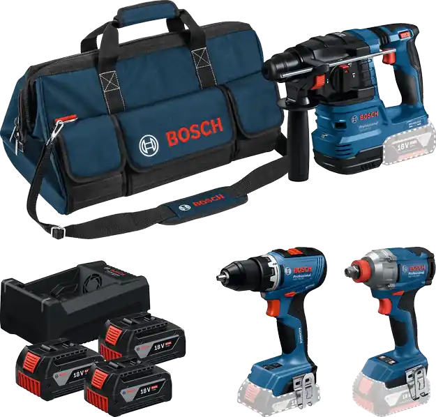 Bosch GSR 18V-65 + GDX 18V-285 + GBH 18V-22 Accu Combiset - 0615A50093 Lage Prijs
