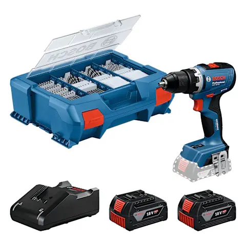 Bosch GSR 18V-65 2X 4,0 AH + 82X ACC P&C-CASE ACCUSCHROEFBOORMACHINE Nieuw