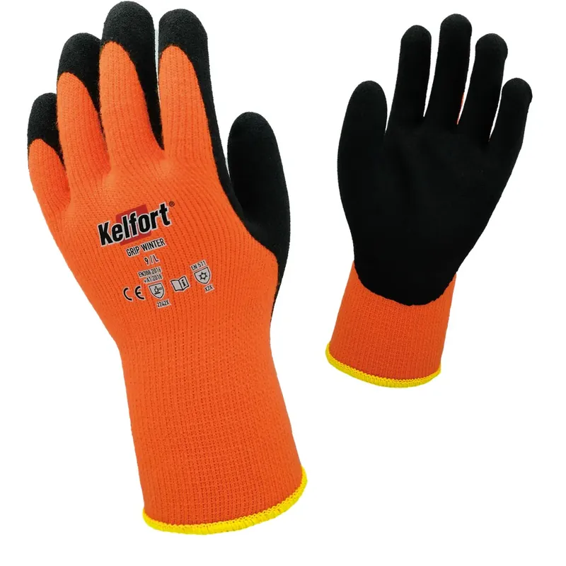 Beperkt Aanbod Kelfort Werkhandschoen GRIP WINTER Maat 8/M Oranje-Zwart - 1526538