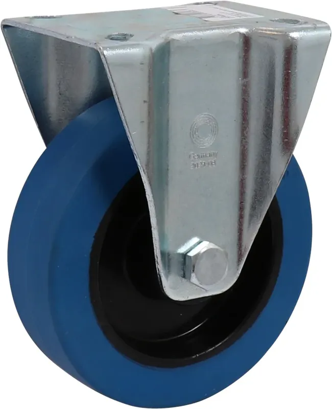 Express Levering Kelfort BOKWIEL BLAUW MET ROLLAGER GEG. 125MM MAX 140 KG - PLAATAFMETING 115X85 MM