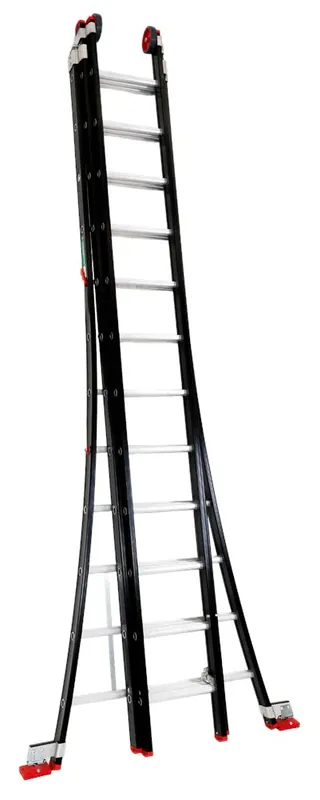Kelfort REFORMLADDER ALU/ZWART 3X12 ‘MAGNUS‘ ZWART GECOAT WH=9,05M SH=8,25M Aanbieding