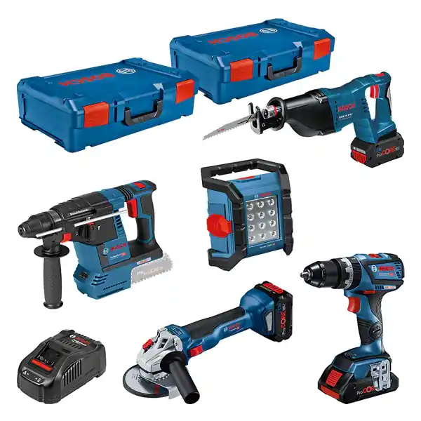 Dagaanbieding Bosch Combiset 18V 5-Toolkit GSB+GWS+GBH+GSA+GLI - 0615990M2X