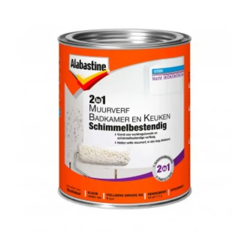 Betaalbaar Alabastine Muurverf Badkamer & Keuken 2 in 1