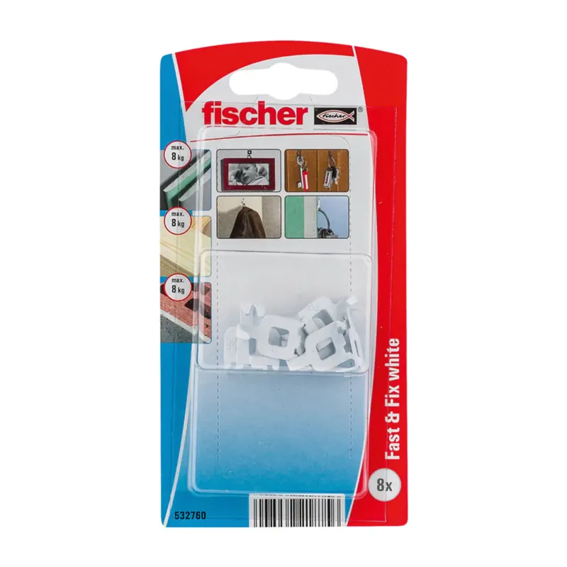 Fischer Fast & Fix Wandhaak Wit 8 stuks Lage Kosten