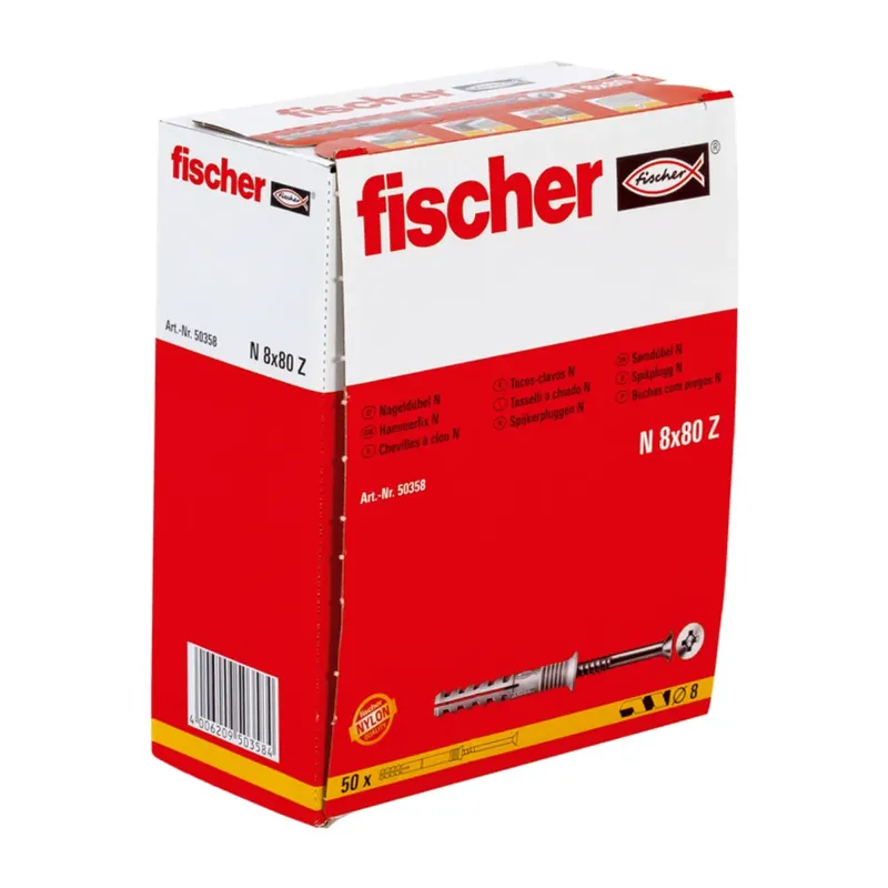 Fischer Nagelplug 8 x 80/40 Bestel Nu
