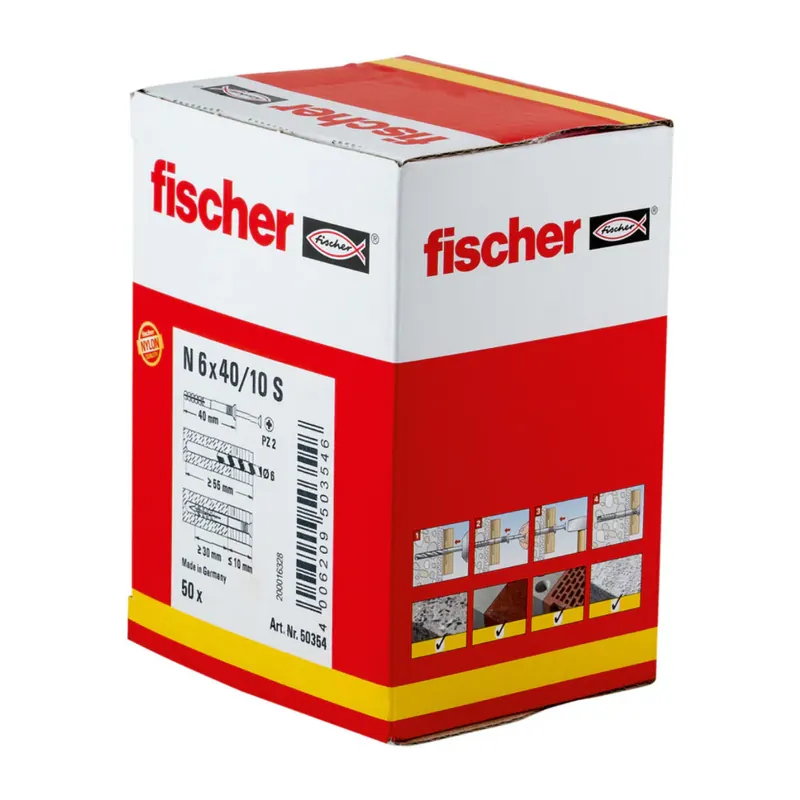 Fischer Nagelplug 6 x 40/10 Nieuw