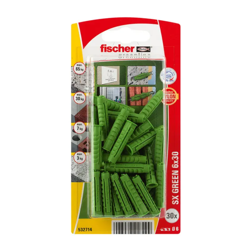 Fischer Pluggen SX Green 6 x 30 Seizoensaanbieding