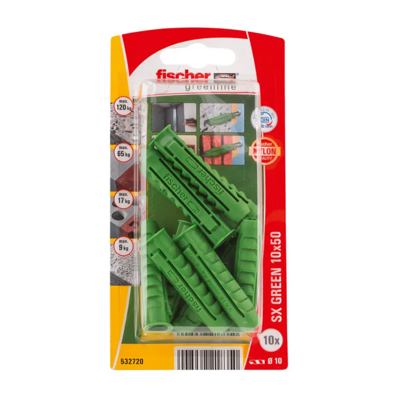 Lage Prijs Fischer Pluggen SX Green 10 x 50