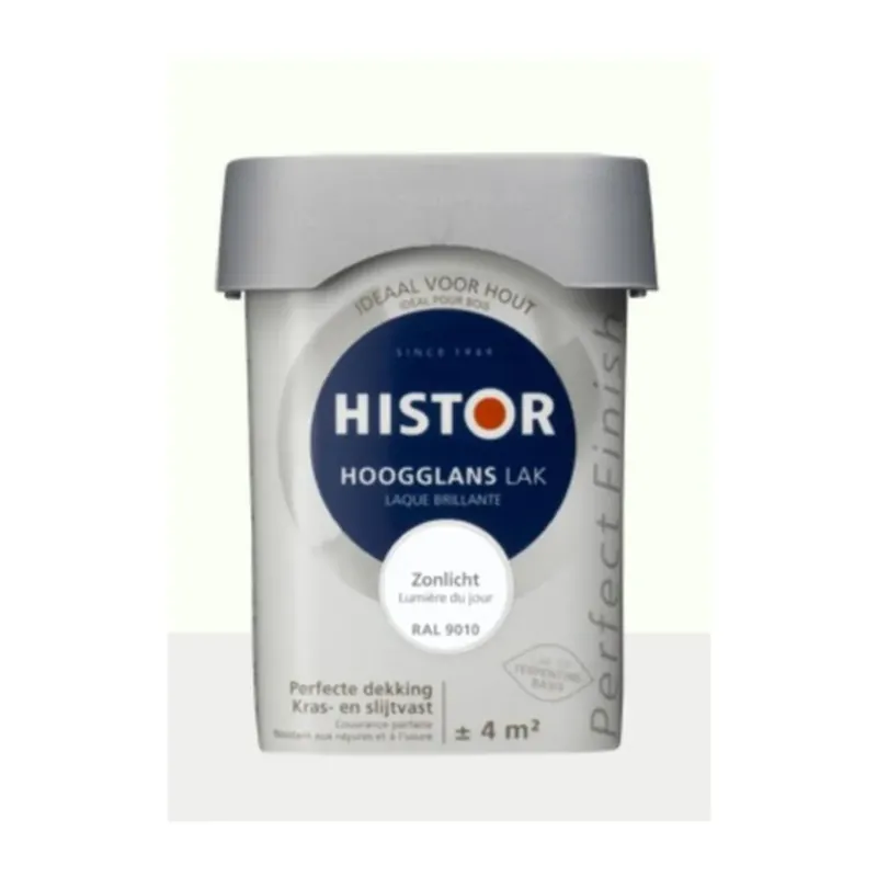 Schitterend en Duurzaam Histor Perfect Finish Alkyd Hoogglans RAL 9010 Laatste Kans