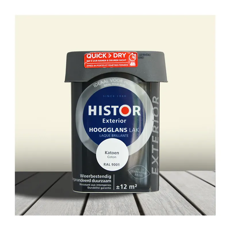 Bestel Nu Duurzame Schoonheid Histor Exterior Lak Hoogglans Katoen (RAL 9001)