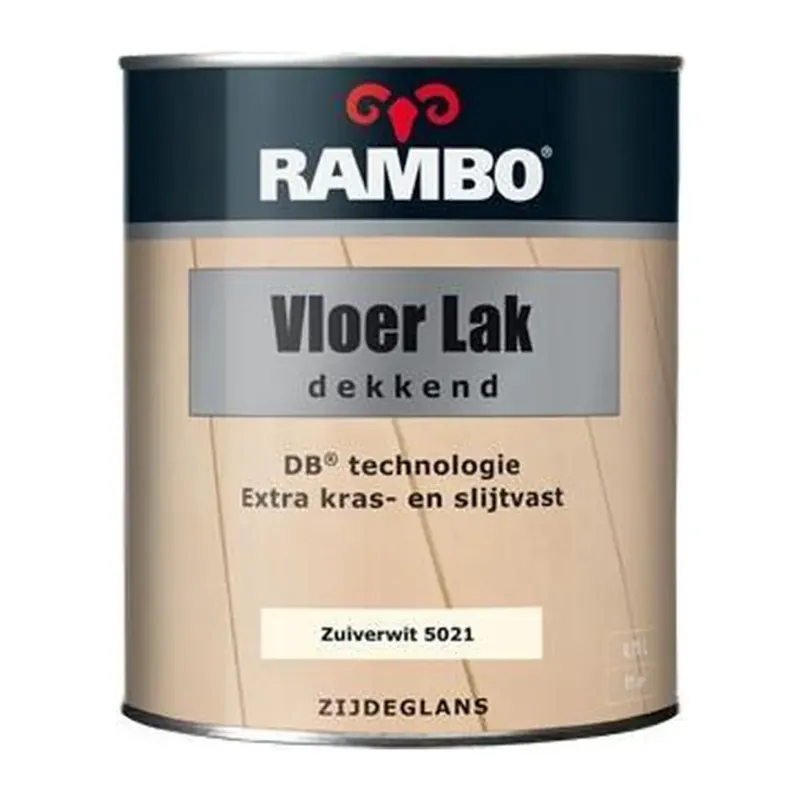 Direct Beschikbaar Rambo Vloerlak Dekkend Zuiverwit Zijdeglans 750 ml