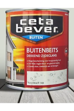 Rechtstreeks Van De Fabrikant CetaBever Buitenbeits Dekkend Ivoorwit 743