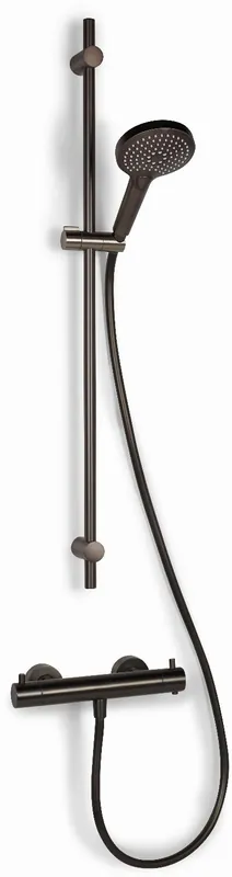 Populair Blue Label Brondby glijstangset 90cm met douchethermostaat 150mm slang 150cm geborsteld nikkel FK-8072A-S-BN