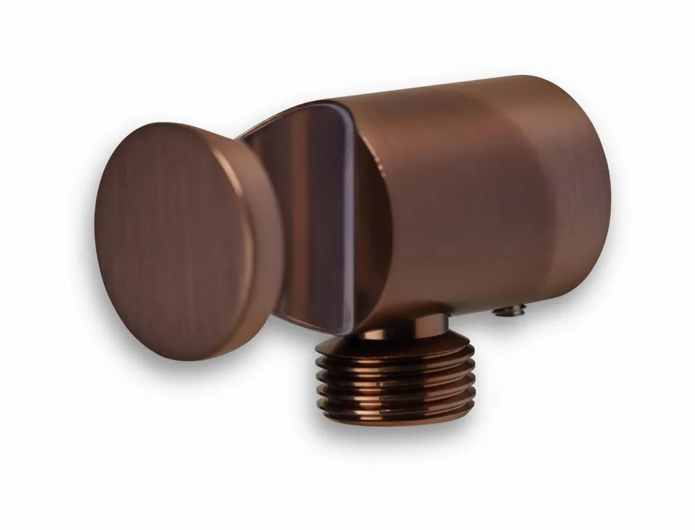 Goedkoop Blue Label Brondby 1/2" aansluitbocht met wandhouder voor inbouwthermostaat 3-weg 2772192, geborsteld brons