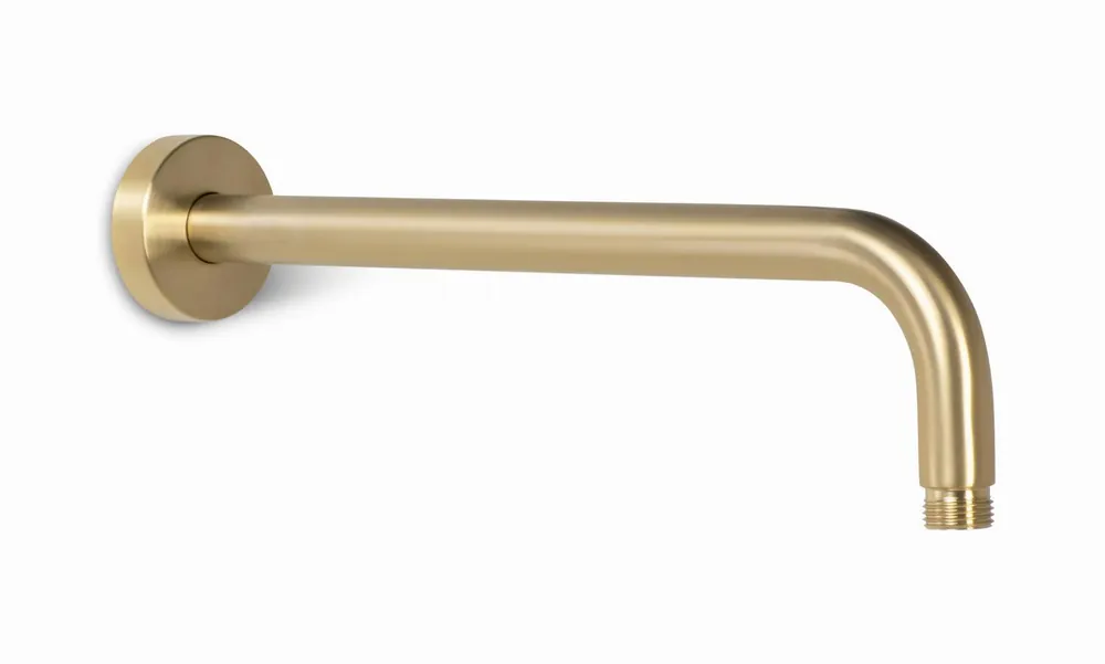Populair Blue Label Brondby 1/2" douche-arm 30cm met rozet, geborsteld goud