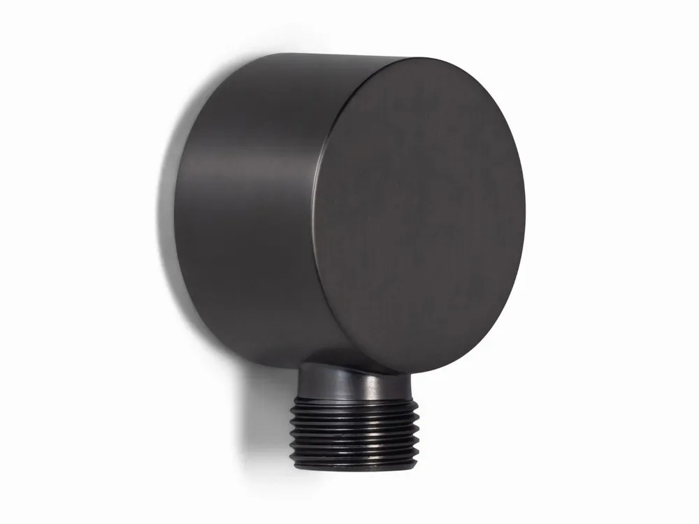 Blue Label Brondby 1/2" wandaansluitbocht met rozet, gun metal Nu Kopen