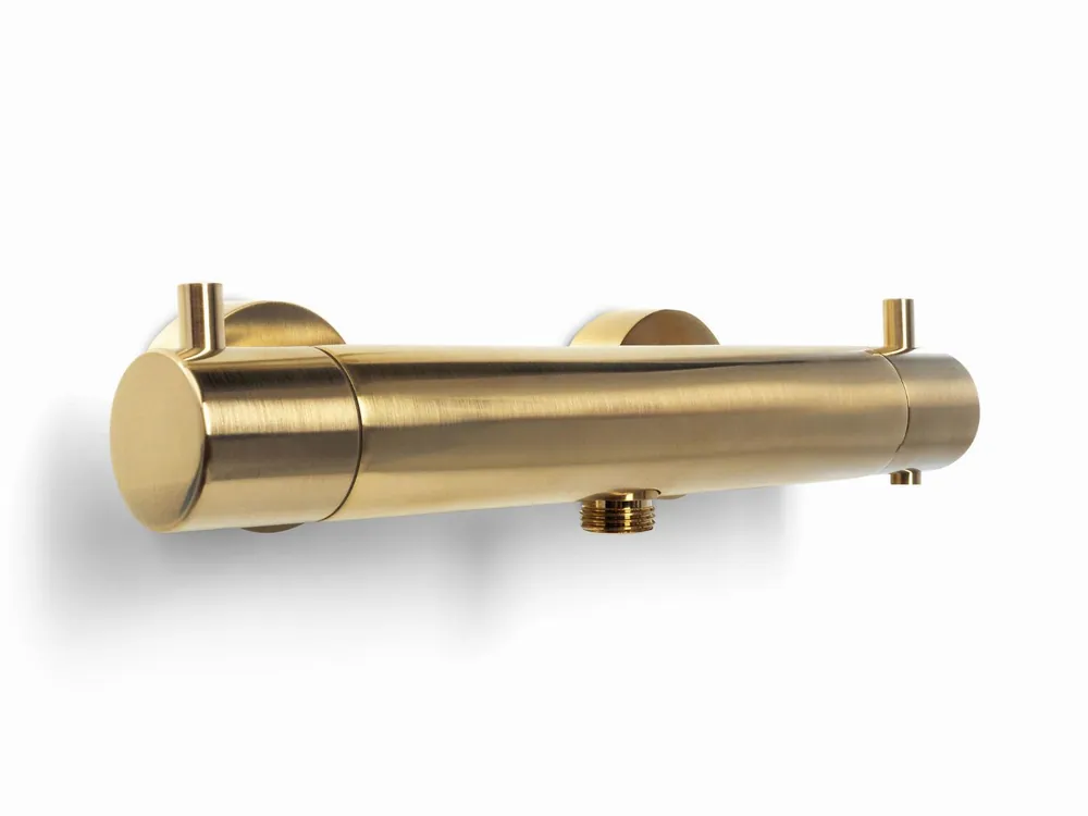 Voordeelprijs Blue Label Brondby douchethermostaat 15cm met koppelingen geborsteld goud