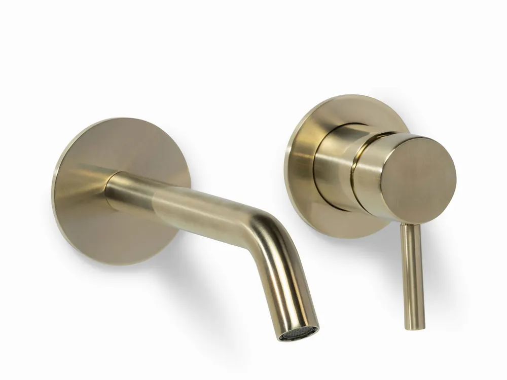 Superprijs Blue Label Brondby inbouw wastafelkraan 18cm cold start incl. inbouwdeel geborsteld goud FK-0322-BB