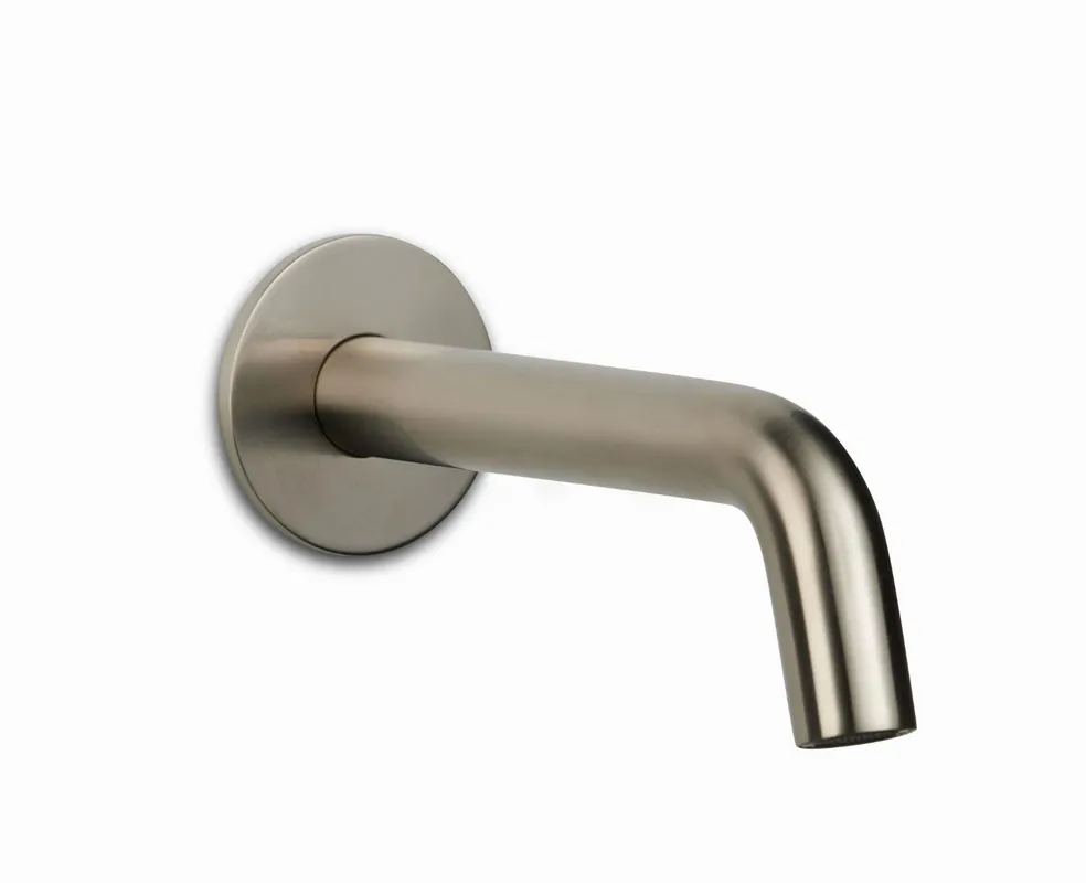 Blue Label Brondby baduitloop 1/2", inkortbaar, lengte 100-180mm, met rozet, geborsteld nikkel Shop Nu