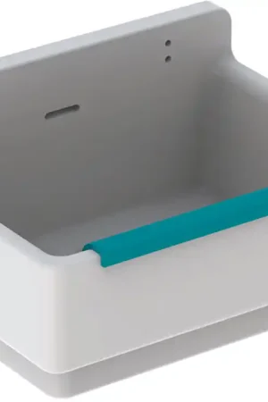 Geberit 300 Basic uitstortgootsteen 61 cm met stootrand, overloop en roostergaten wit S8A00200000G Koop Vandaag