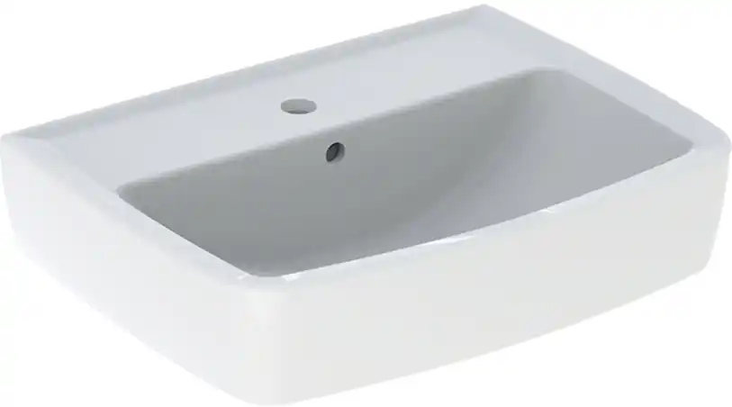 Geberit Bastia fontein square 50x38cm met kraangat met overloop wit 502921001 Nieuw