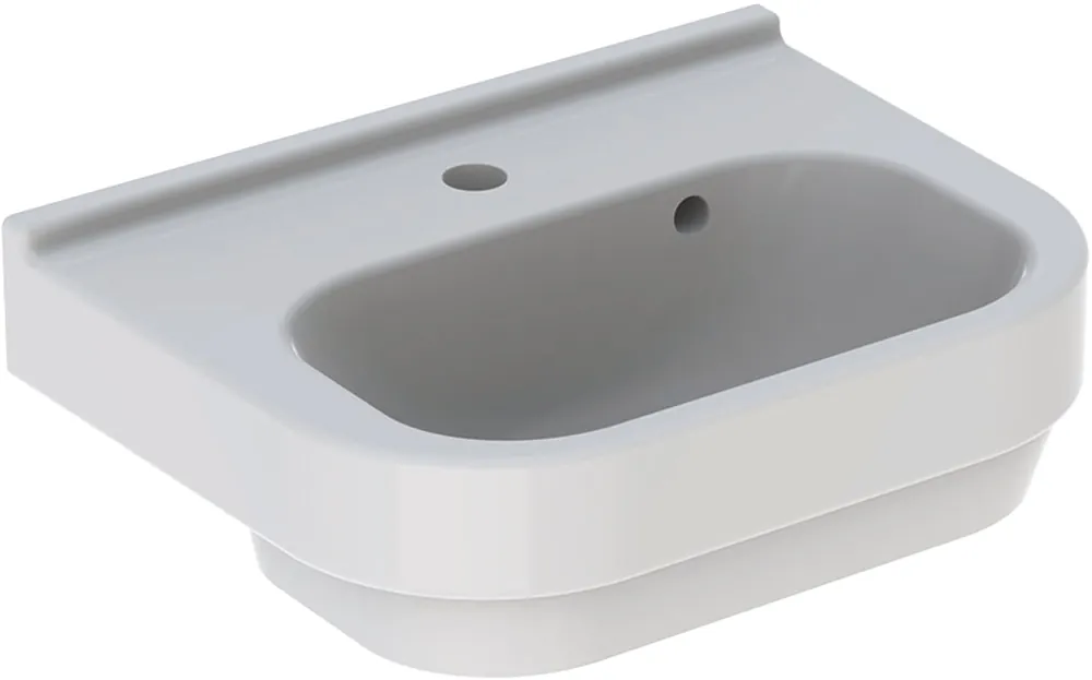 Geberit 300 Basic wastafel 50 cm met kraangat en overloop wit S8300100000G Hoge Kwaliteit