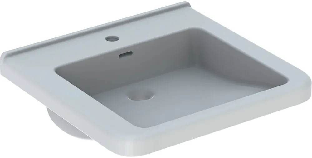 Direct Verzonden Geberit 300 Comfort Square rolstoelwastafel m. kraangat m. overloop 55x52.5x15.5cm wit S8309700000G