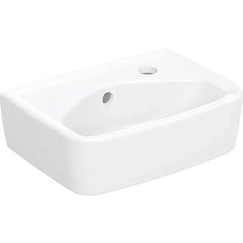 Geberit Bastia fontein square m. kraangat m. overloop 35x25cm wit 502661011 Exclusieve Aanbieding