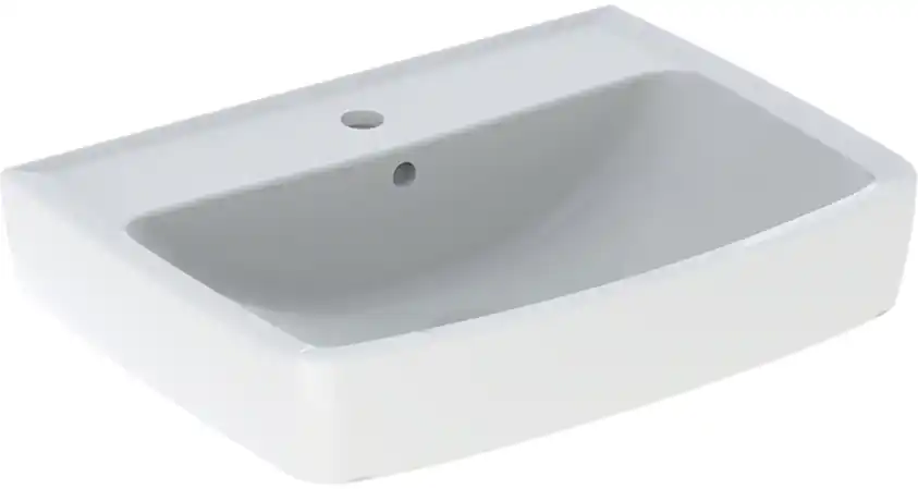 Shop Nu Geberit Bastia wastafel square 55cm met kraangat met overloop wit 501970001