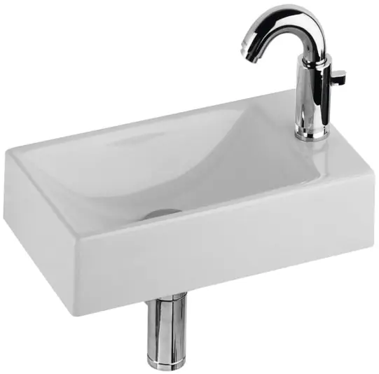 Snelle Levering Geberit Diedro fontein bak links, kraangat rechts 40x23cm z. overloop wit S8448000000