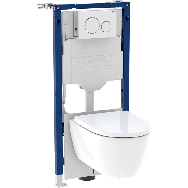 Geberit Duofix inbouwreservoir Sigma12 cm, Sigma20 bed.paneel wit ring mat wit, iCon WC Turboflush 118407111 Meest Verkocht