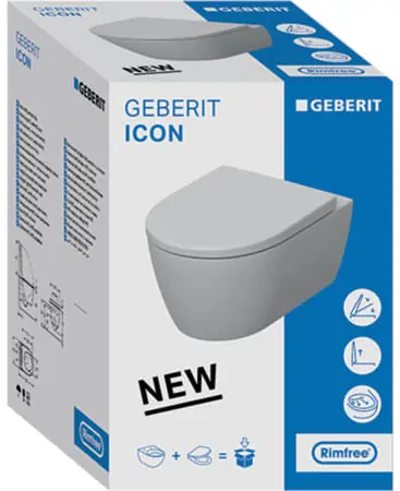 Geberit iCon combipack diepspoel Rimfree 53cm met closetzitting softclose wit 501664001 Laatste Versie