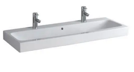 Hoge Kwaliteit Geberit iCon wastafel m. 2 kraangaten m. overloop 120x48.5x16cm wit 124020000