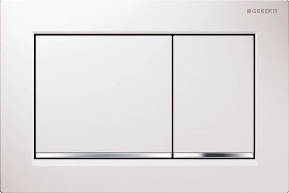 Populair Geberit Omega 30 bedieningspaneel DF kunststof 21.2x14.2cm frontbediend wit/glans chroom/wit 115080KJ1