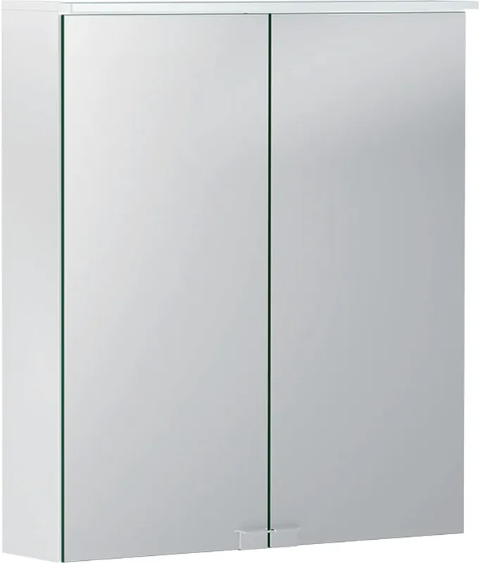 Goedkoop Geberit Option Basic spiegelkast, 2 deuren, frontspiegel, soft-close, met WCD, hxbxd 675x600x140mm