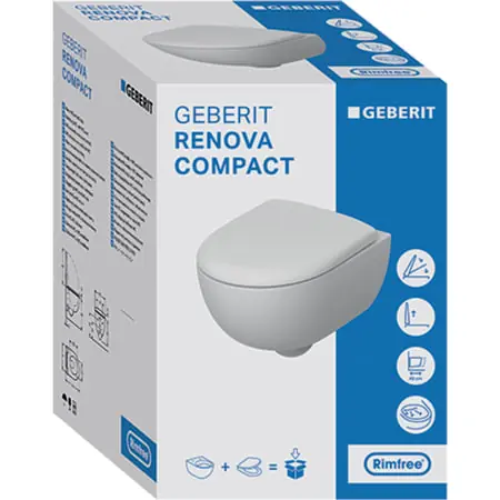Geberit Renova Compact combipack diepspoel 3-6l, PK rimfree 48cm met zitting wit 500.803.00.1 Populair