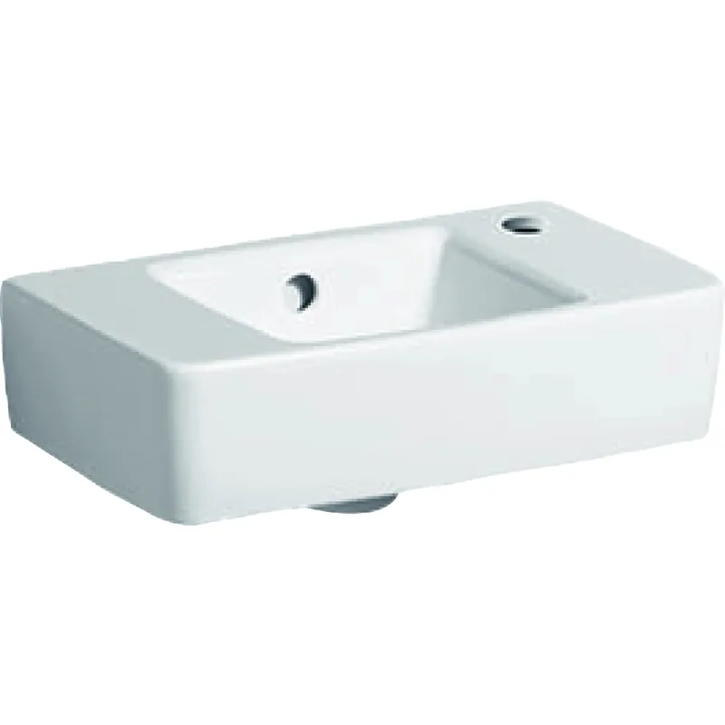 Geberit Renova Plan fontein compact m. kraangat rechts m. overloop 40x25x15cm wit 272140000 Alleen Vandaag