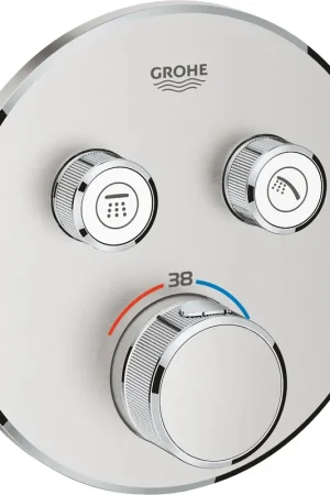 Grohe SmartControl afbouwdeel v. inbouwkraan thermostatisch m. omstel v. 2 functies rond supersteel 29119DC0 Nu Kopen