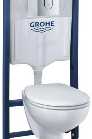 Lage Kosten Grohe Solido Bau Ceramic Bundle wc-pack inbouwreservoir m. bedieningspaneel en wandcloset softclose zitting 39418000