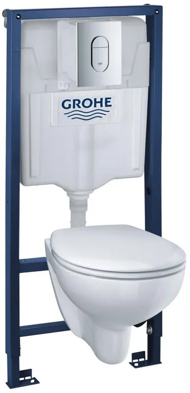 Lage Kosten Grohe Solido Bau Ceramic Bundle wc-pack inbouwreservoir m. bedieningspaneel en wandcloset softclose zitting 39418000
