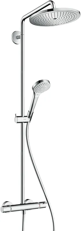 Hansgrohe Croma Select S 280 Air 1jet showerpipe EcoSmart m. Ecostat Comfort douchethermostaat HOH=15cm, Croma 280 1jet hoofdd, Select S multi handd. chroom 26794000 Bestseller