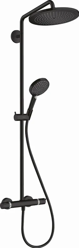 Hansgrohe Croma Select S 280 Air 1jet showerpipe EcoSmart m. Ecostat Comfort douchethermostaat, HOH=15cm, Croma 280 1jet hoofdd. en 3jet handdouche mat zwart 26890670 Seizoensaanbieding