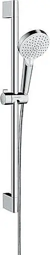 Direct Beschikbaar Hansgrohe Crometta glijstangset m. Crometta Vario EcoSmart handdouche m. 2 straalsoorten 65cm m. Comfortflex doucheslang 160cm chroom/wit 26534400